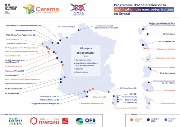 Le Cerema et l’ANEL accompagnent huit projets supplémentaires de REUT en littoral